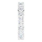 10K Gold Round Natural Diamond Shared-Prong Eternity Band – 3.2 mm Stones - White Gold - view 4