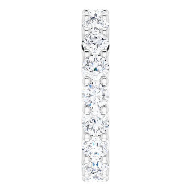 10K Gold Round Natural Diamond Shared-Prong Eternity Band – 3.2 mm Stones - White Gold - view 4
