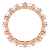 10K Gold Round Natural Diamond Shared-Prong Eternity Band – 3.5 mm Stones - Rose Gold - view 2