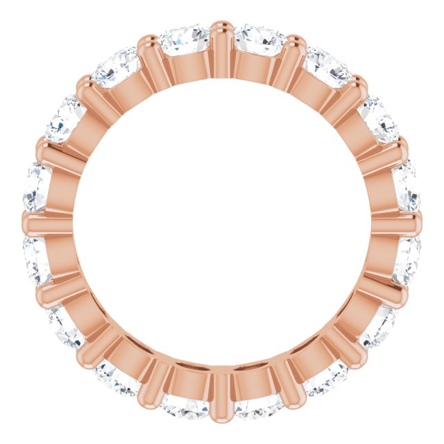 10K Gold Round Lab-Grown Diamond Shared-Prong Eternity Band – 3.5 mm Stones - Rose Gold - view 2