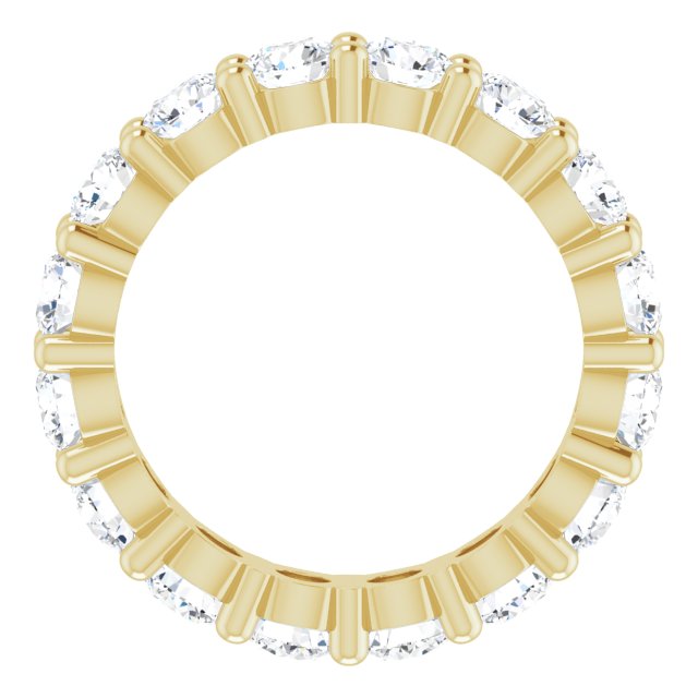 10K Gold Round Lab-Grown Diamond Shared-Prong Eternity Band – 3.5 mm Stones - Yellow Gold - view 2