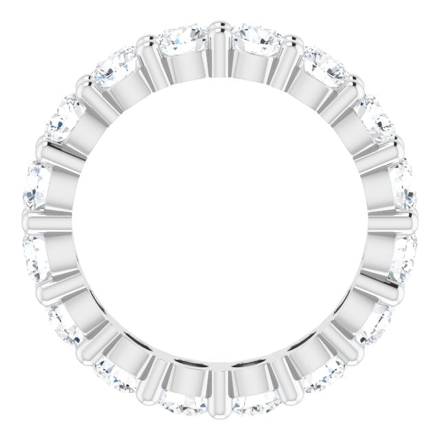 10K Gold Round Lab-Grown Diamond Shared-Prong Eternity Band – 3.5 mm Stones - White Gold - view 2