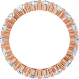 10K Gold Round Lab-Grown Diamond Shared-Prong Eternity Band – 3 mm Stones - Rose Gold - view 2