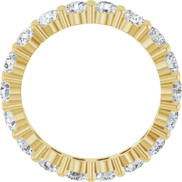10K Gold Round Lab-Grown Diamond Shared-Prong Eternity Band – 3 mm Stones - Yellow Gold - view 2