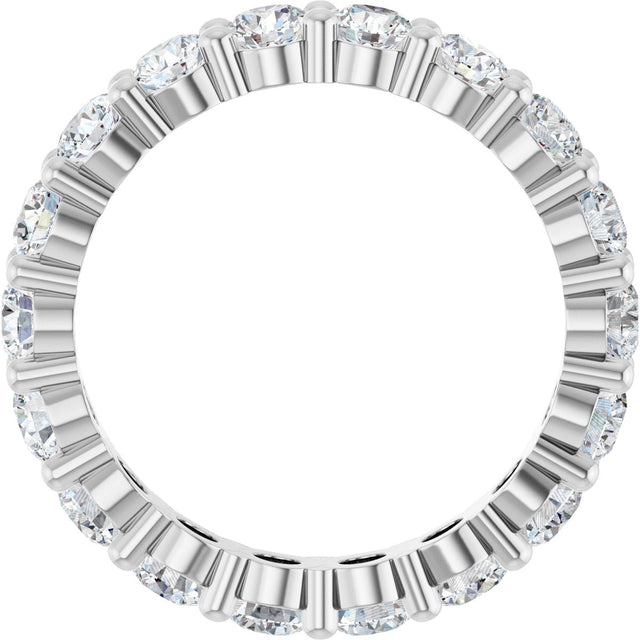 10K Gold Round Lab-Grown Diamond Shared-Prong Eternity Band – 3 mm Stones - White Gold - view 2