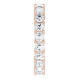 14K Gold Asscher Lab-Grown Diamond Shared-Prong Eternity Band – 2.6x2.6 mm Stones - Rose Gold - view 4
