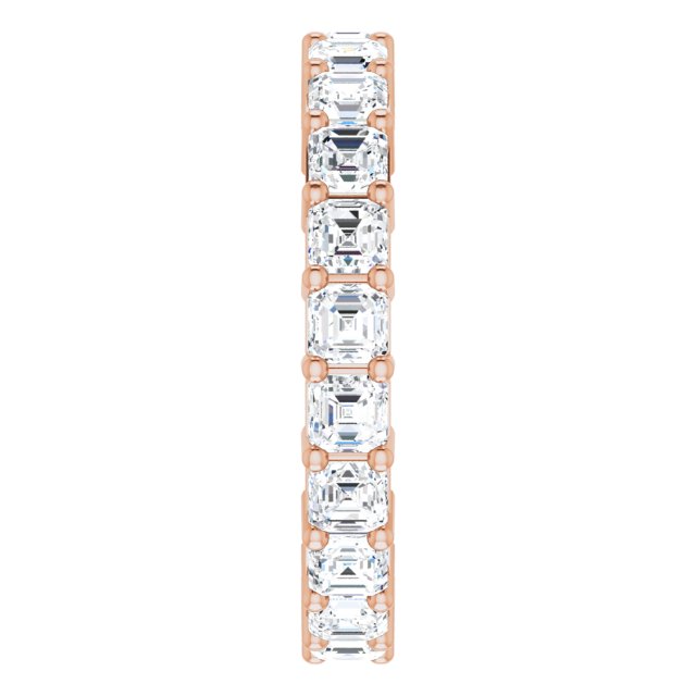 14K Gold Asscher Lab-Grown Diamond Shared-Prong Eternity Band – 2.6x2.6 mm Stones - Rose Gold - view 4