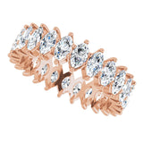 14K Gold Marquise Lab-Grown Diamond Shared-Prong Eternity Band – 4.25x2.25 mm Stones - Rose Gold - view 5