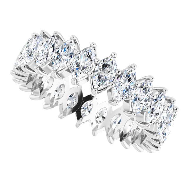 Platinum Marquise Lab-Grown Diamond Shared-Prong Eternity Band – 4.25x2.25 mm Stones - view 5