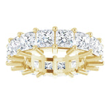 10K Gold Square Lab-Grown Diamond Shared-Prong Eternity Band – 4x4 mm Stones - Yellow Gold - view 3