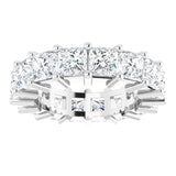 10K Gold Square Lab-Grown Diamond Shared-Prong Eternity Band – 4x4 mm Stones - White Gold - view 3