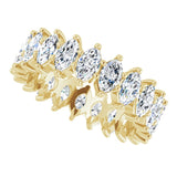 14K Gold Marquise Lab-Grown Diamond Shared-Prong Eternity Band – 4.5x2.5 mm Stones - Yellow Gold - view 5