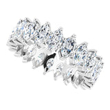 14K Gold Marquise Natural Diamond Shared-Prong Eternity Band – 4.5x2.5 mm Stones - White Gold - view 5