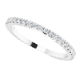 10K Gold Round Lab-Grown Diamond Shared-Prong Eternity Band – 1.3 mm Stones - White Gold - view 5