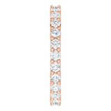 10K Gold Round Lab-Grown Diamond Shared-Prong Eternity Band – 2 mm Stones - Rose Gold - view 4