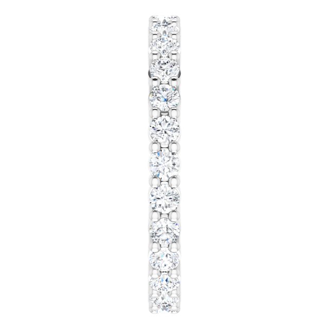 10K Gold Round Natural Diamond Shared-Prong Eternity Band – 2 mm Stones - White Gold - view 4