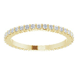 10K Gold Round Natural Diamond Shared-Prong Eternity Band – 1.3 mm Stones - Yellow Gold - view 3