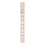 10K Gold Round Lab-Grown Diamond Shared-Prong Eternity Band – 1.75 mm Stones - Rose Gold - view 4