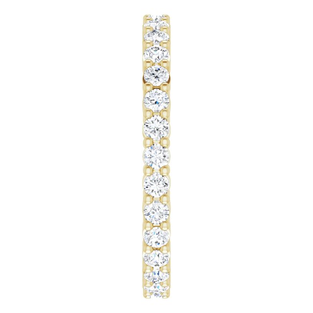 10K Gold Round Lab-Grown Diamond Shared-Prong Eternity Band – 1.75 mm Stones - Yellow Gold - view 4