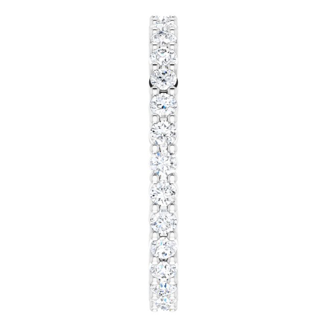 10K Gold Round Natural Diamond Shared-Prong Eternity Band – 1.75 mm Stones - White Gold - view 4