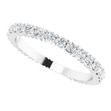10K Gold Round Natural Diamond Shared-Prong Eternity Band – 1.7 mm Stones - White Gold - view 5