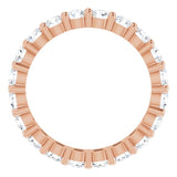 10K Gold Round Lab-Grown Diamond Shared-Prong Eternity Band – 2.75 mm Stones - Rose Gold - view 2