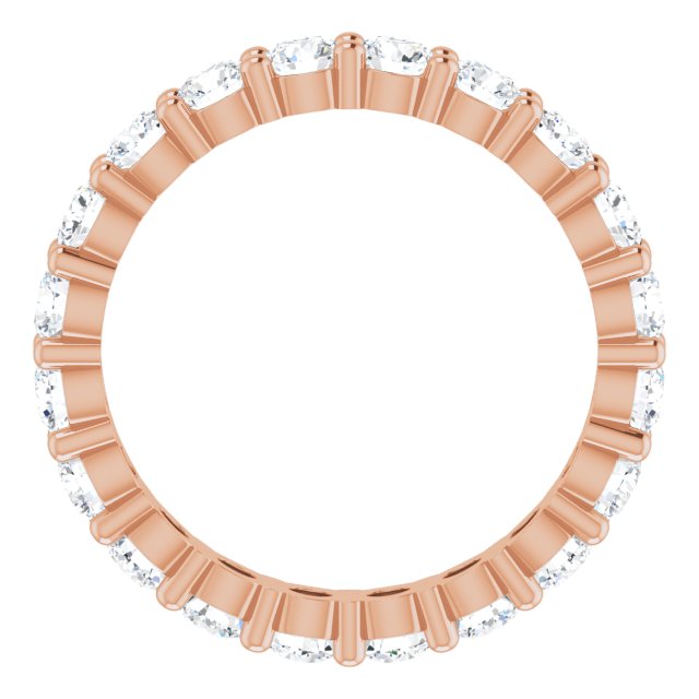 10K Gold Round Lab-Grown Diamond Shared-Prong Eternity Band – 2.75 mm Stones - Rose Gold - view 2