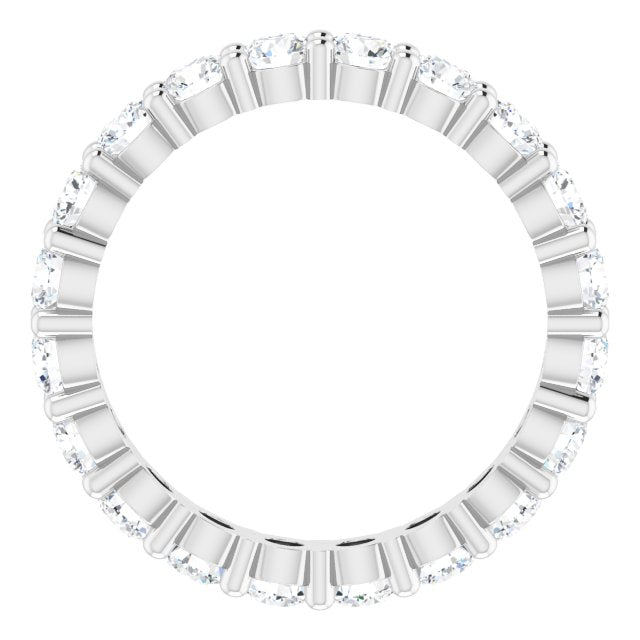 10K Gold Round Lab-Grown Diamond Shared-Prong Eternity Band – 2.75 mm Stones - White Gold - view 2