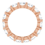 10K Gold Round Lab-Grown Diamond Shared-Prong Eternity Band – 3.8 mm Stones - Rose Gold - view 2