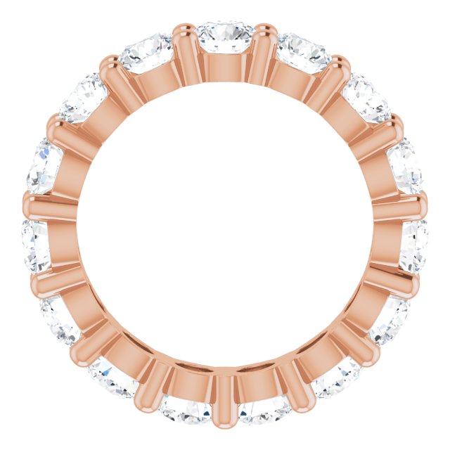 10K Gold Round Lab-Grown Diamond Shared-Prong Eternity Band – 3.8 mm Stones - Rose Gold - view 2