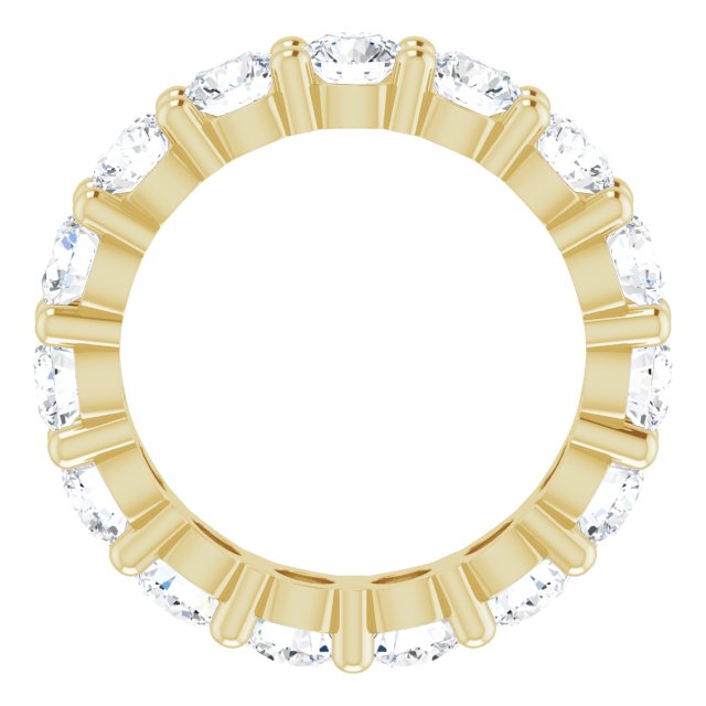 10K Gold Round Lab-Grown Diamond Shared-Prong Eternity Band – 3.8 mm Stones - Yellow Gold - view 2