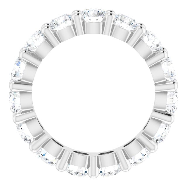 10K Gold Round Lab-Grown Diamond Shared-Prong Eternity Band – 3.8 mm Stones - White Gold - view 2