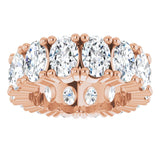 10K Gold Oval Lab-Grown Diamond Shared-Prong Eternity Band – 6x4 mm Stones - Rose Gold - view 3