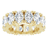 10K Gold Oval Lab-Grown Diamond Shared-Prong Eternity Band – 6x4 mm Stones - Yellow Gold - view 3