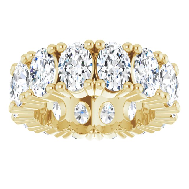10K Gold Oval Lab-Grown Diamond Shared-Prong Eternity Band – 6x4 mm Stones - Yellow Gold - view 3