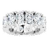 10K Gold Oval Lab-Grown Diamond Shared-Prong Eternity Band – 6x4 mm Stones - White Gold - view 3