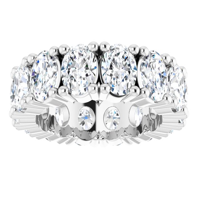 Platinum Oval Lab-Grown Diamond Shared-Prong Eternity Band – 6x4 mm Stones - view 3