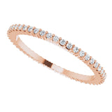 10K Gold Round Natural Diamond Shared-Prong Eternity Band – 1 mm Stones - Rose Gold - view 5