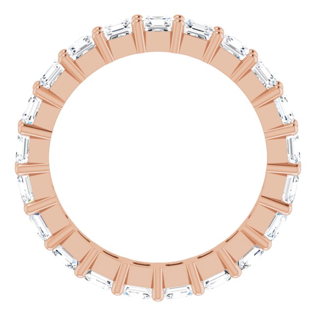 14K Gold Asscher Lab-Grown Diamond Shared-Prong Eternity Band – 2.6x2.6 mm Stones - Rose Gold - view 2