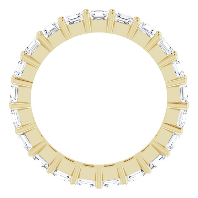 14K Gold Asscher Lab-Grown Diamond Shared-Prong Eternity Band – 2.6x2.6 mm Stones - Yellow Gold - view 2