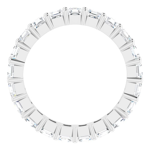 Platinum Asscher Lab-Grown Diamond Shared-Prong Eternity Band – 2.6x2.6 mm Stones - view 2