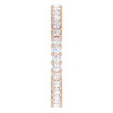 10K Gold Square Natural Diamond Shared-Prong Eternity Band – 1.5x1.5 mm Stones - Rose Gold - view 4