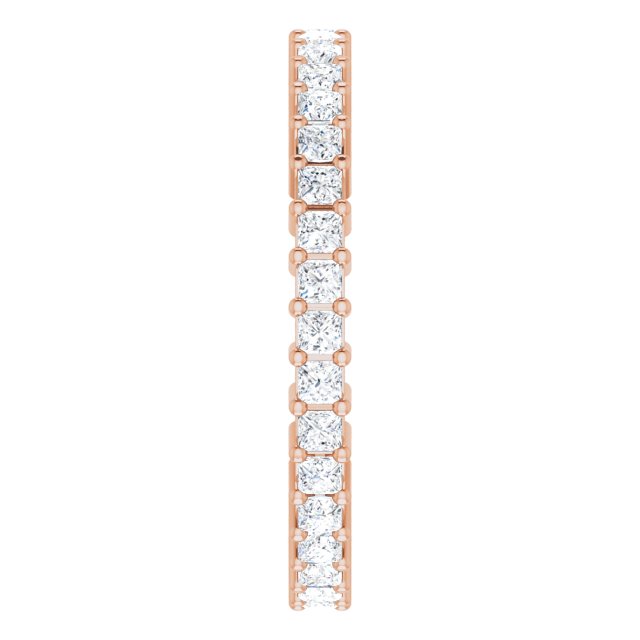 10K Gold Square Lab-Grown Diamond Shared-Prong Eternity Band – 1.5x1.5 mm Stones - Rose Gold - view 4