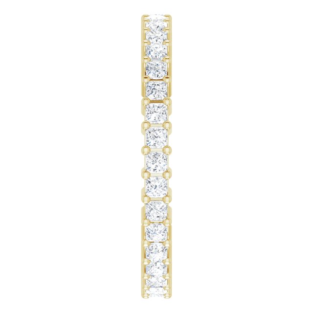 10K Gold Square Natural Diamond Shared-Prong Eternity Band – 1.5x1.5 mm Stones - Yellow Gold - view 4