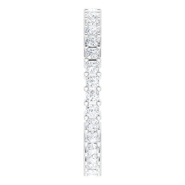 10K Gold Square Natural Diamond Shared-Prong Eternity Band – 1.5x1.5 mm Stones - White Gold - view 4