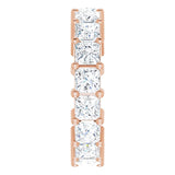 10K Gold Square Lab-Grown Diamond Shared-Prong Eternity Band – 3.5x3.5 mm Stones - Rose Gold - view 4