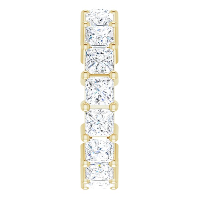 10K Gold Square Lab-Grown Diamond Shared-Prong Eternity Band – 3.5x3.5 mm Stones - Yellow Gold - view 4