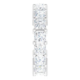 10K Gold Square Lab-Grown Diamond Shared-Prong Eternity Band – 3.5x3.5 mm Stones - White Gold - view 4