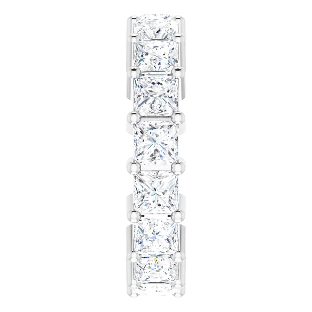 10K Gold Square Lab-Grown Diamond Shared-Prong Eternity Band – 3.5x3.5 mm Stones - White Gold - view 4