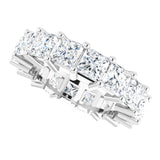 10K Gold Square Natural Diamond Shared-Prong Eternity Band – 4x4 mm Stones - White Gold - view 5